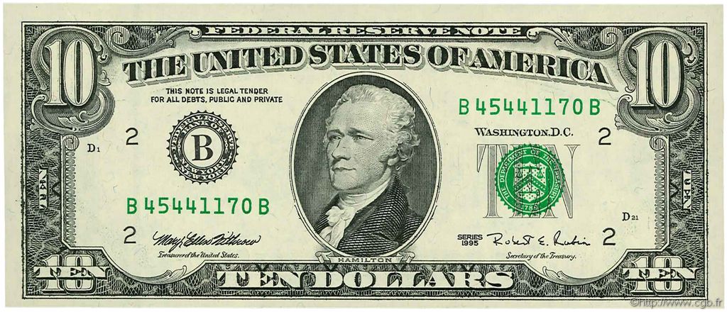 10 Dollars ÉTATS-UNIS D AMÉRIQUE New York 1995 P.499 NEUF