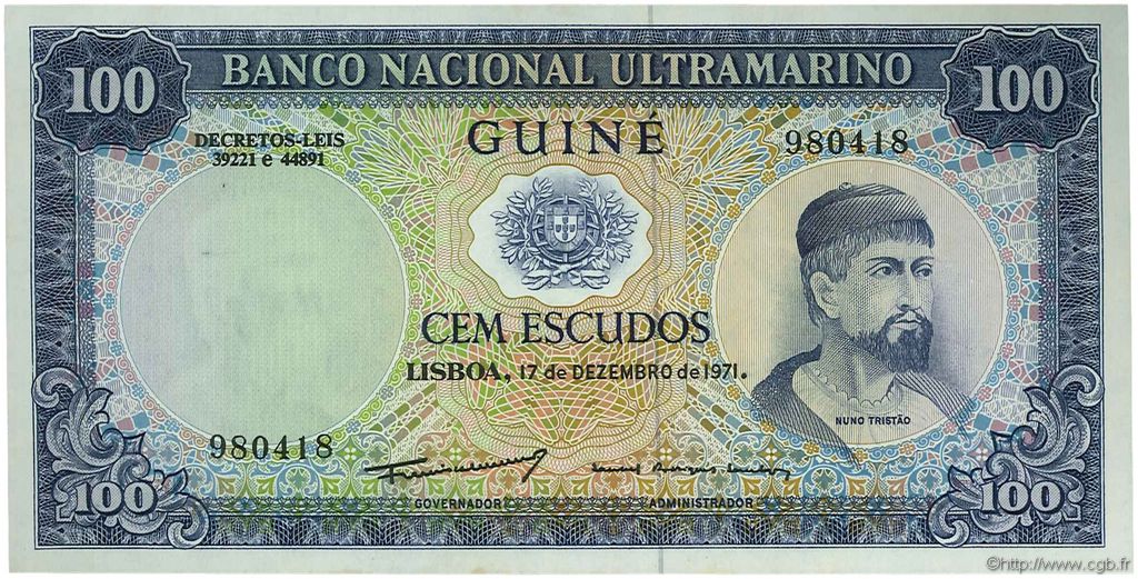 100 Escudos GUINÉE PORTUGAISE  1971 P.045a pr.NEUF
