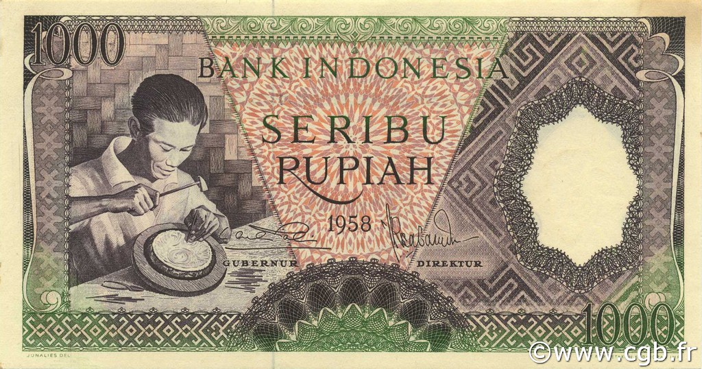 1000 Rupiah INDONÉSIE  1958 P.062 SPL