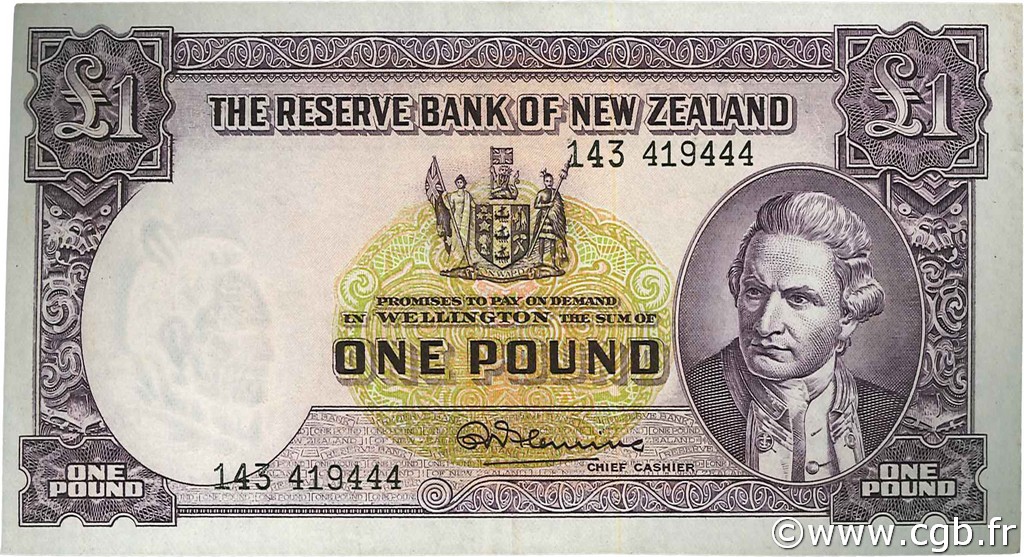 1 Pound NOUVELLE-ZÉLANDE  1967 P.159d SUP+