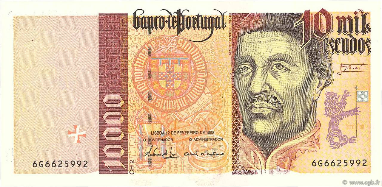 10000 Escudos PORTUGAL  1998 P.191c NEUF