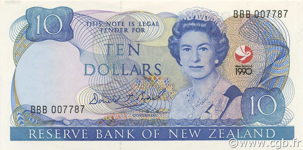 10 Dollars Commémoratif NOUVELLE-ZÉLANDE  1990 P.176 pr.NEUF