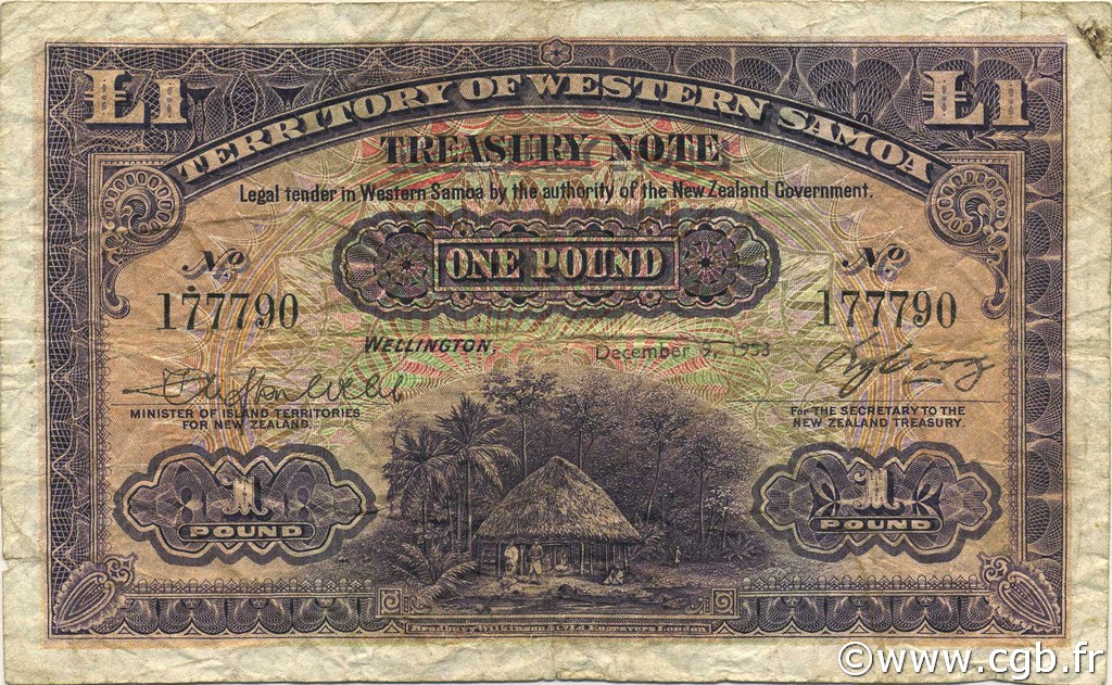 1 Pound SAMOA  1953 P.08Aa pr.TB