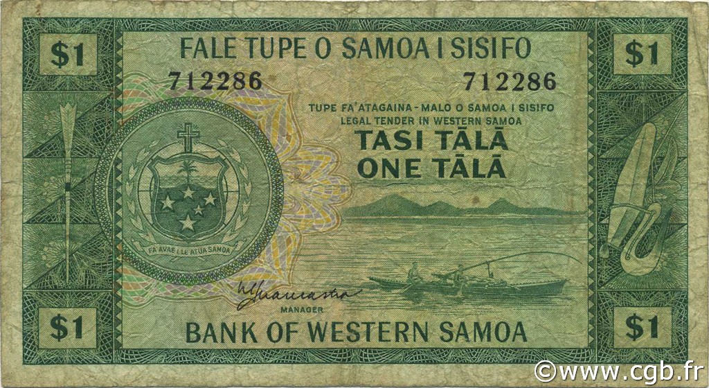 1 Tala SAMOA  1967 P.16b B+