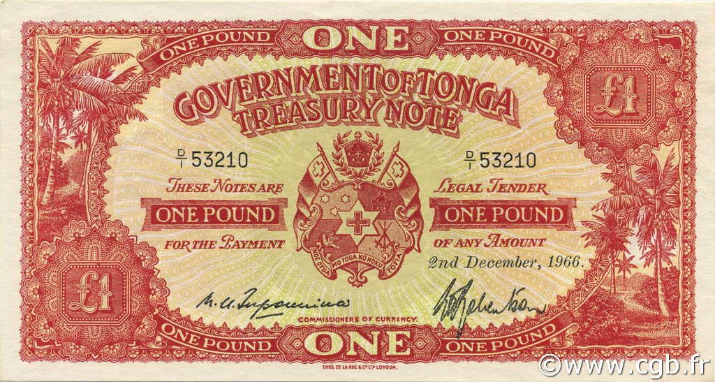 1 Pound TONGA  1966 P.11e pr.NEUF