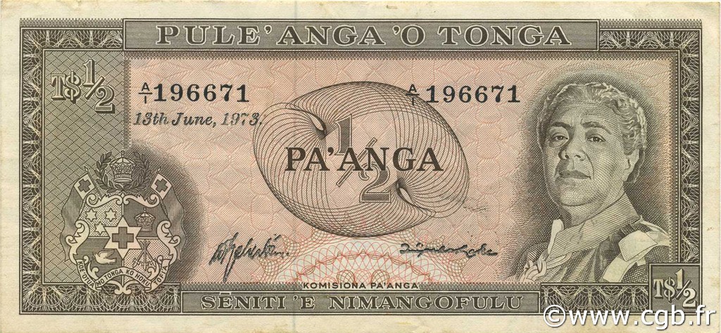 1/2 Pa anga TONGA  1973 P.13e SUP