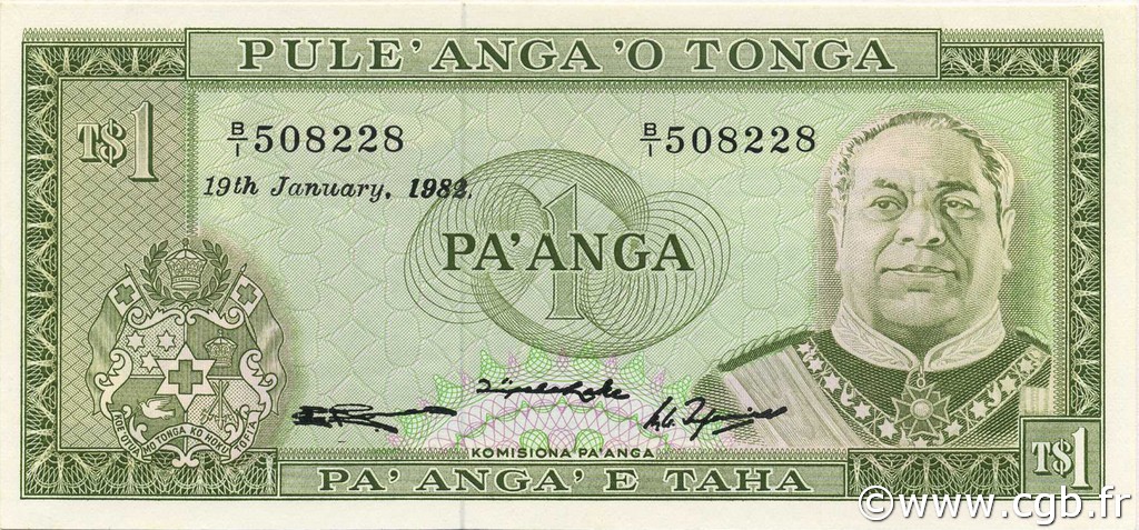 1 Pa anga TONGA  1982 P.19c NEUF