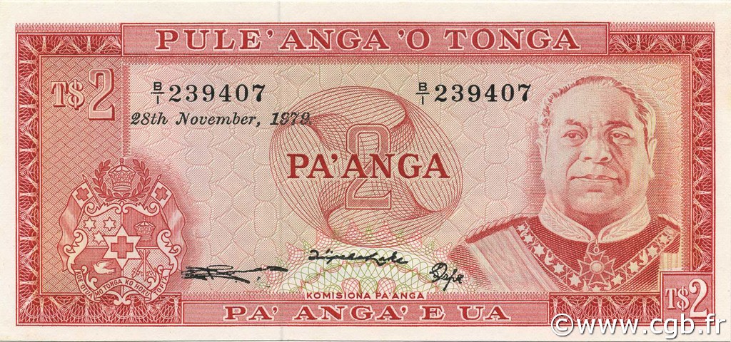 2 Pa anga TONGA  1979 P.20b NEUF