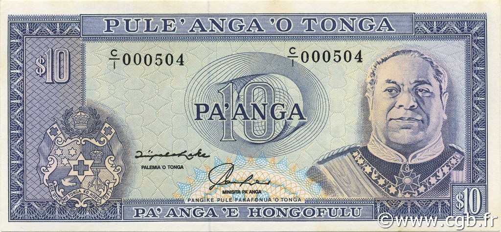 10 Pa anga TONGA  1992 P.28 NEUF