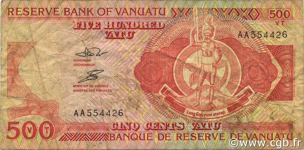 500 Vatu VANUATU  1993 P.05 TB