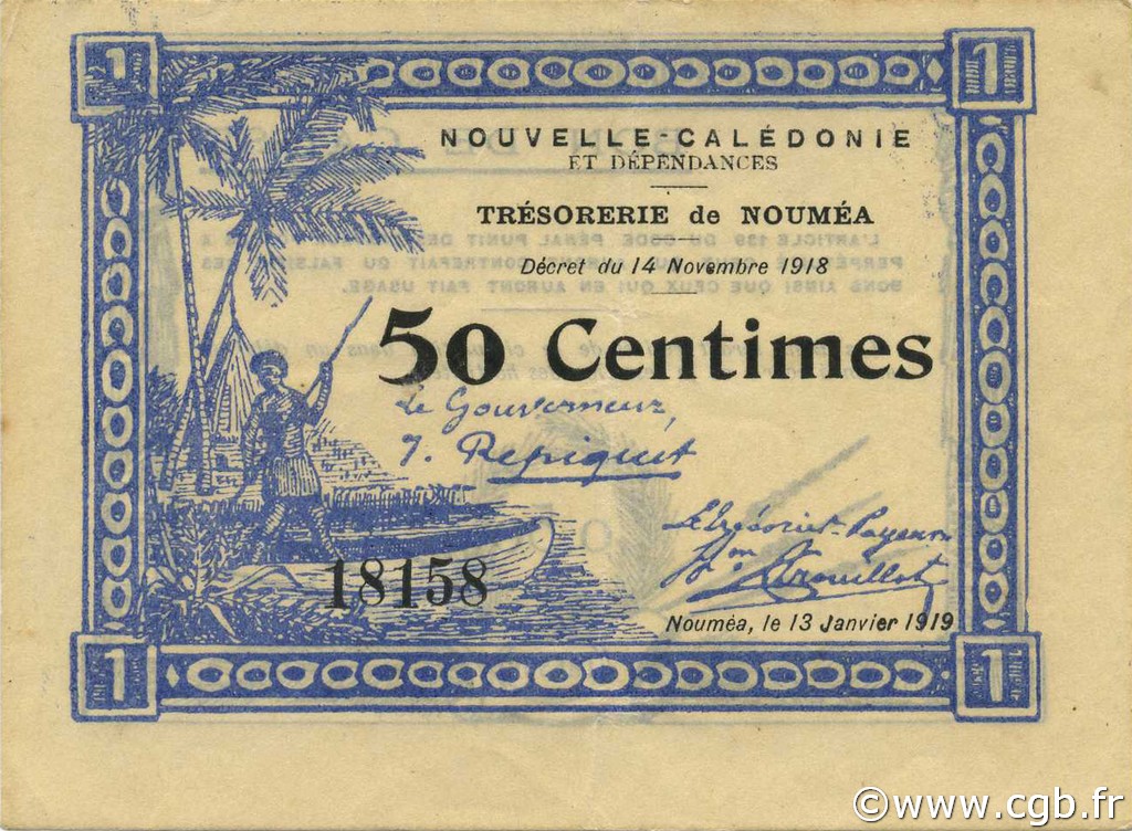 50 Centimes NOUVELLE CALÉDONIE  1919 P.30 SUP