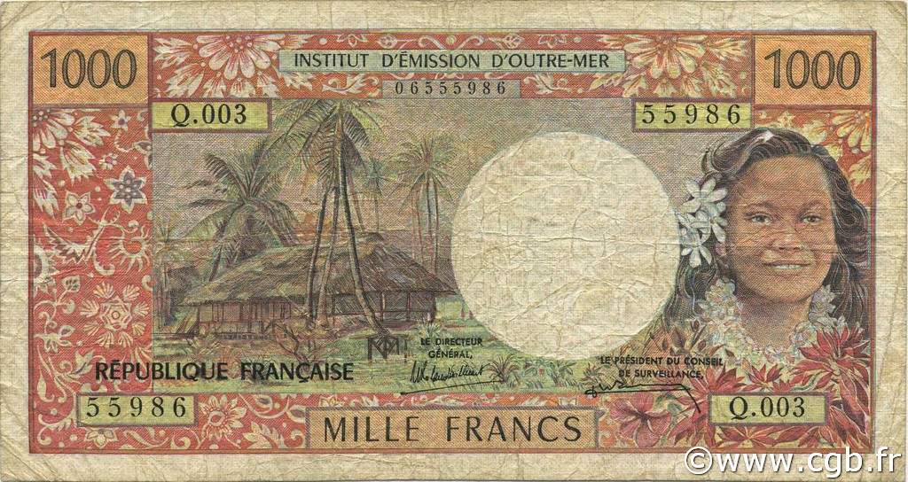 1000 Francs NOUVELLE CALÉDONIE  1994 P.64(c) B+