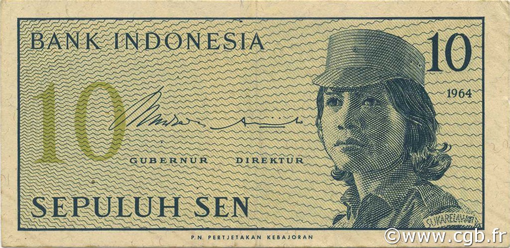 10 Sen INDONÉSIE  1964 P.092a SPL