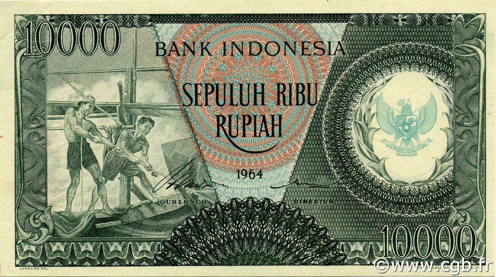 10000 Rupiah INDONÉSIE  1964 P.101b SPL