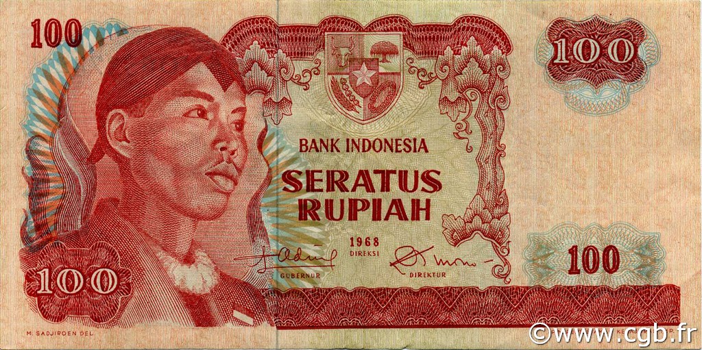 100 Rupiah INDONÉSIE  1968 P.108a TTB