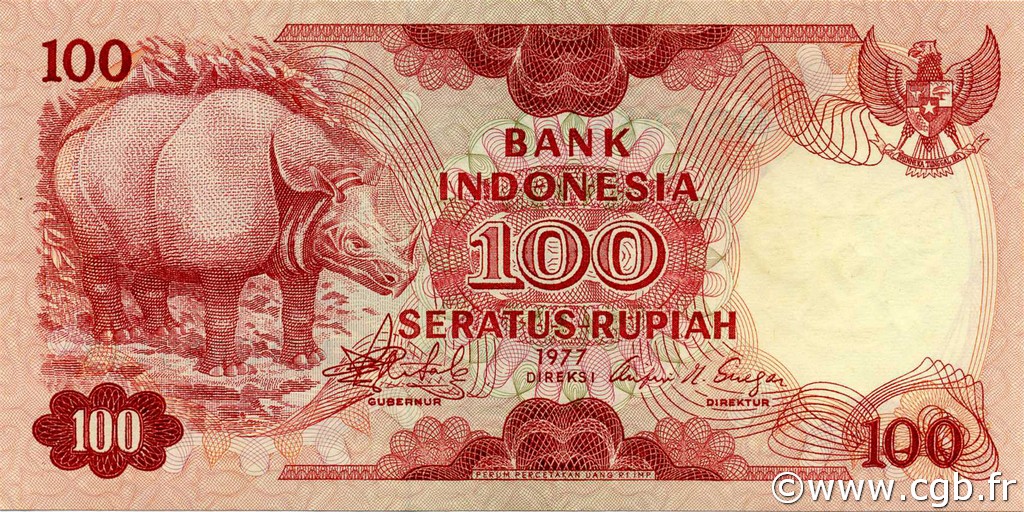 100 Rupiah INDONESIA  1977 P.116 UNC