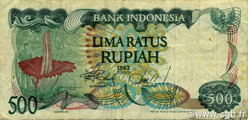 500 Rupiah INDONÉSIE  1982 P.121 TB