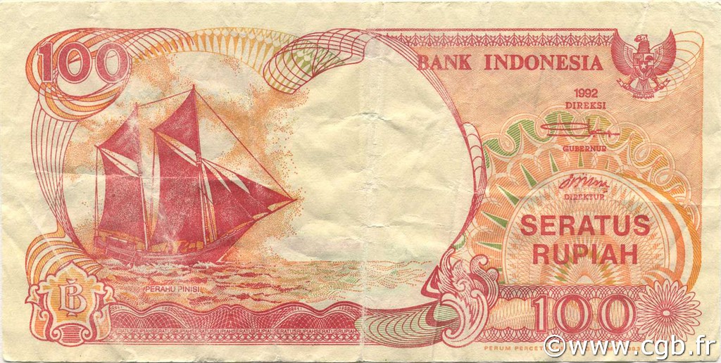 100 Rupiah INDONESIA  1993 P.127b VF - XF