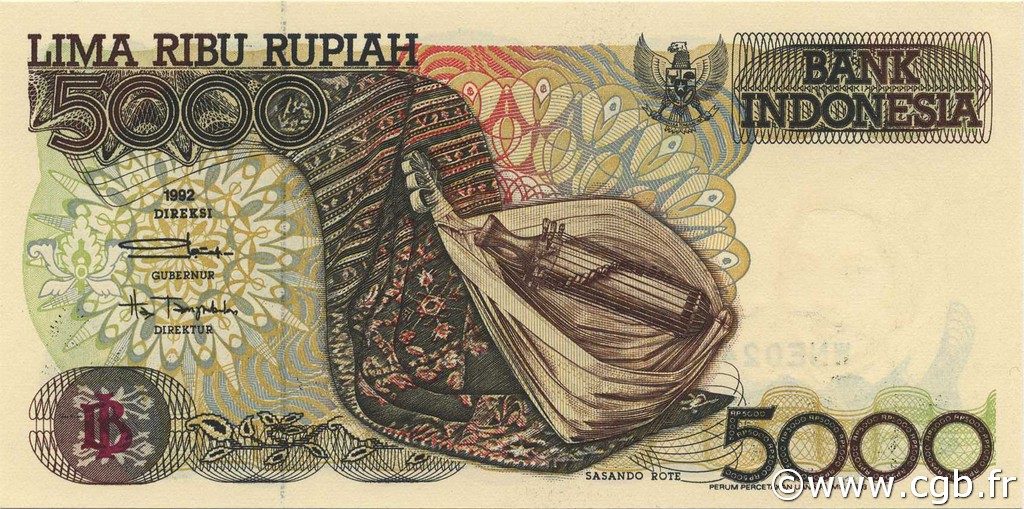 5000 Rupiah INDONÉSIE  1993 P.130b NEUF