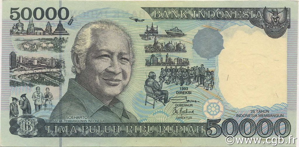 50000 Rupiah INDONÉSIE  1993 P.133a SPL