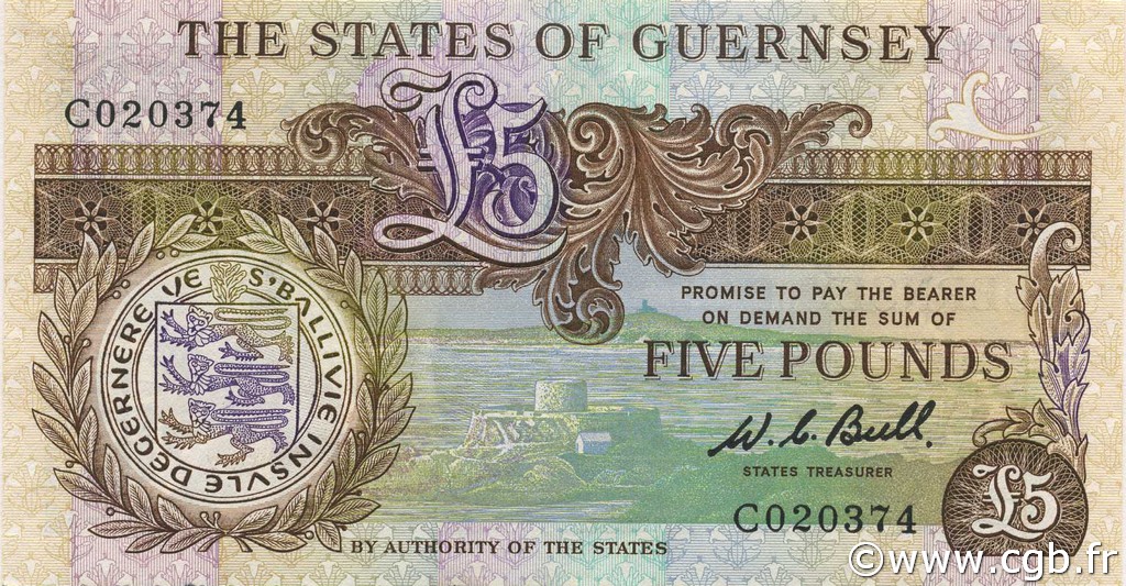 5 Pounds GUERNESEY  1980 P.49a SUP