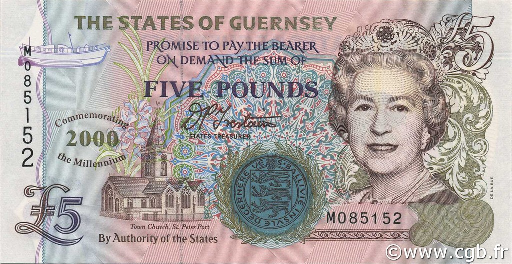 5 Pounds Commémoratif GUERNESEY  2000 P.60 NEUF