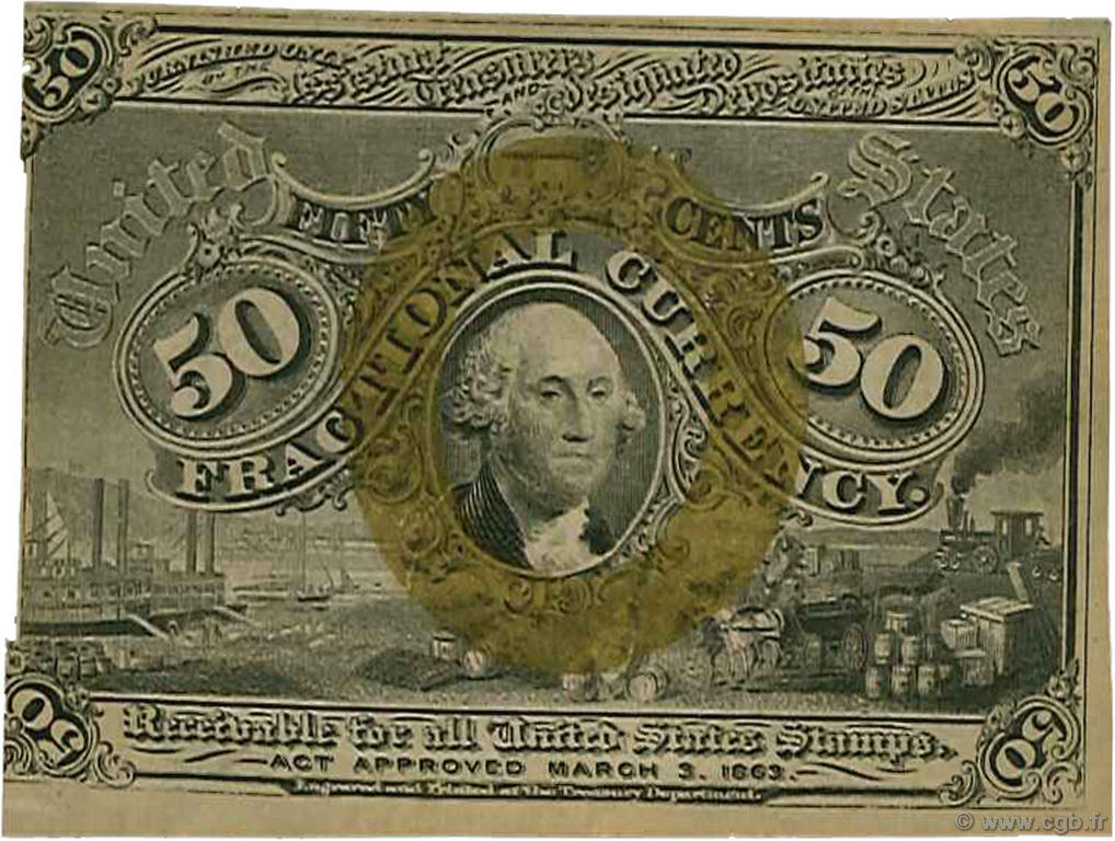 50 Cents ÉTATS-UNIS D AMÉRIQUE  1863 P.104 TTB