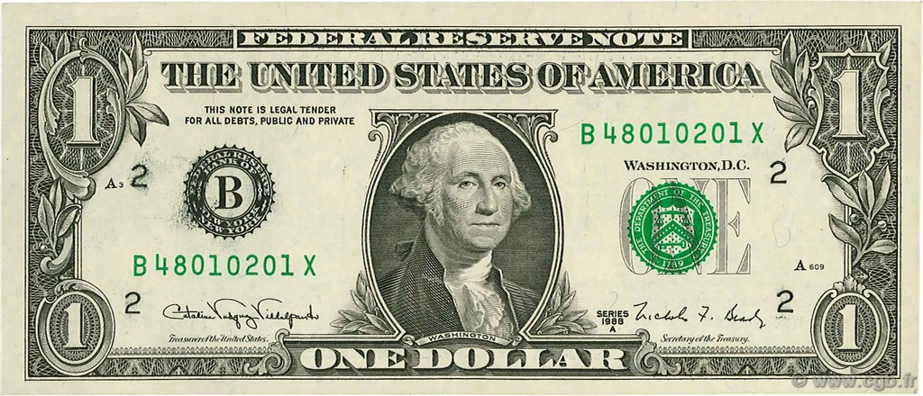 1 Dollar ÉTATS-UNIS D AMÉRIQUE New York 1988 P.480b SUP