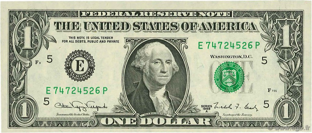 1 Dollar ÉTATS-UNIS D AMÉRIQUE Richmond 1988 P.480b NEUF