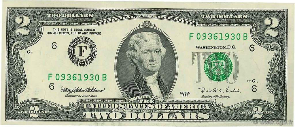 2 Dollars ÉTATS-UNIS D AMÉRIQUE Atlanta 1995 P.497 pr.NEUF