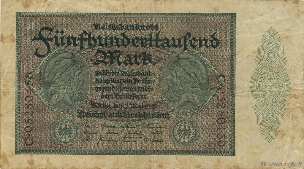 500000 Mark ALLEMAGNE  1923 P.088a TB