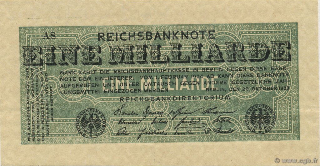 1 Milliard Mark ALLEMAGNE  1923 P.122 SPL