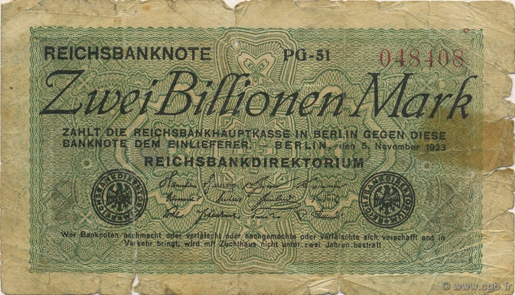 2 Billions Mark ALLEMAGNE  1923 P.135a B