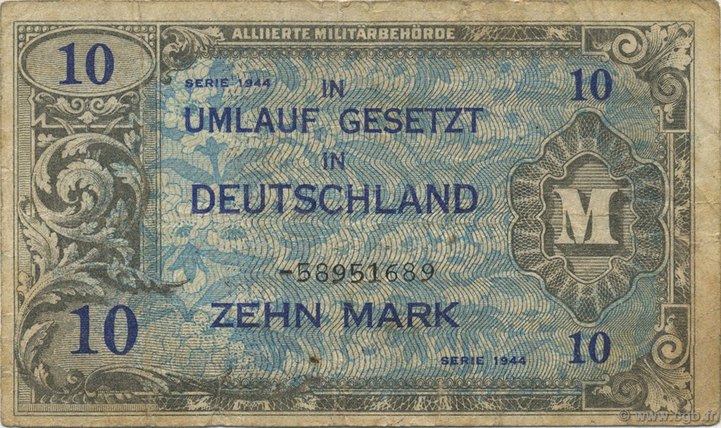 10 Mark ALLEMAGNE  1944 P.194d TB