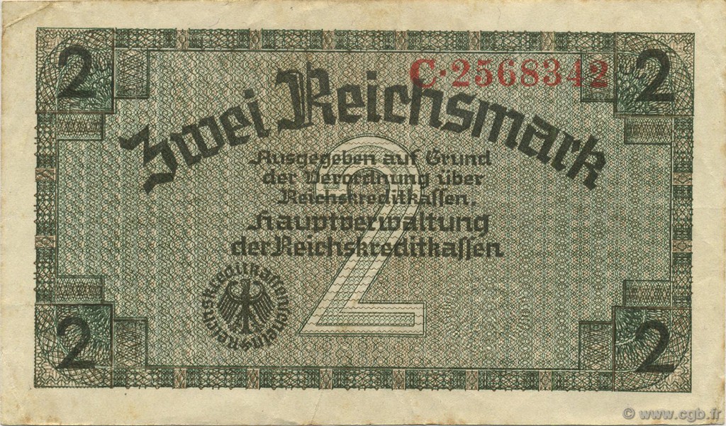 2 Reichsmark ALLEMAGNE  1940 P.R137a TTB