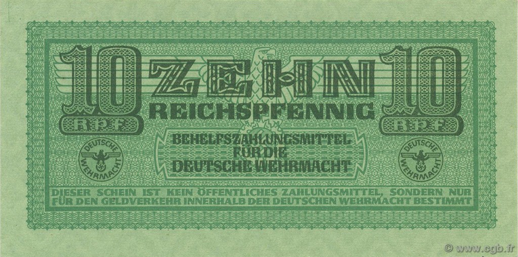 10 Reichspfennig ALLEMAGNE 1942 P.M34 pr.NEUF
