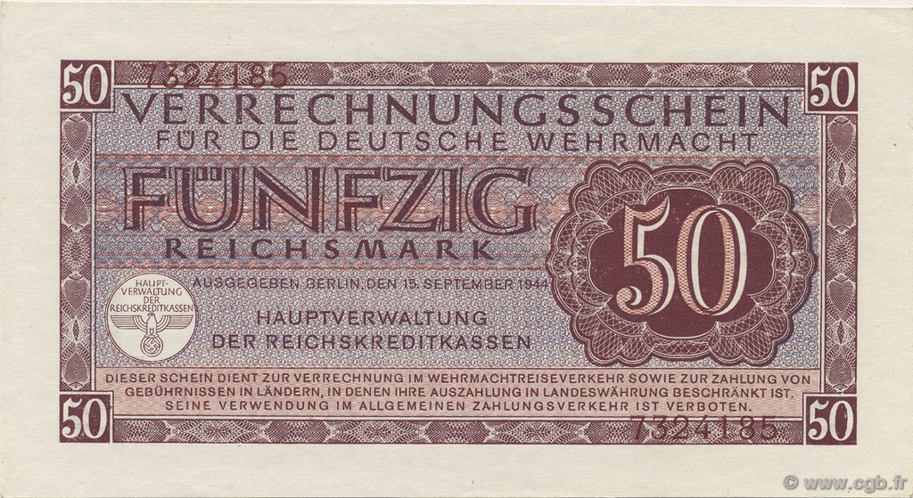 50 Reichsmark ALLEMAGNE  1942 P.M41 pr.NEUF