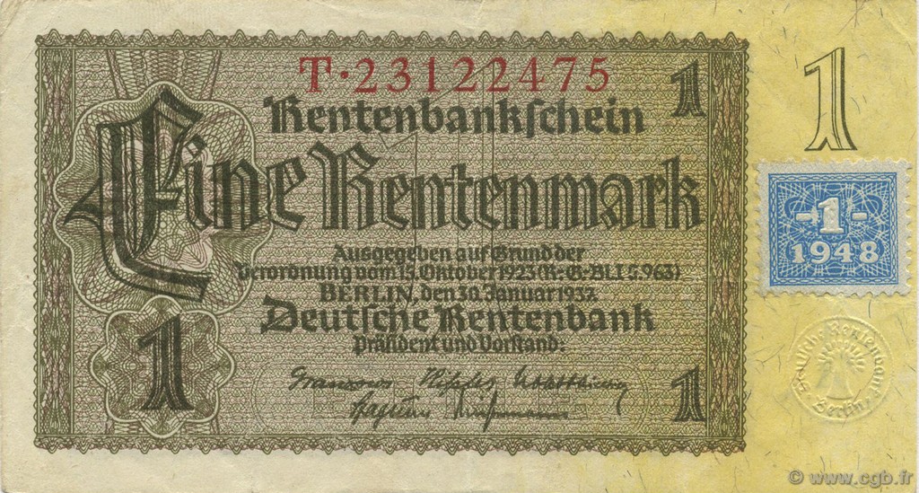 1 Deutsche Mark ALLEMAGNE DE L EST  1948 P.01 TTB
