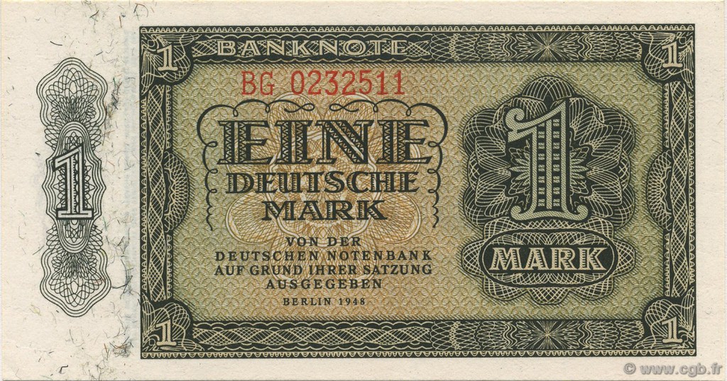 1 Deutsche Mark ALLEMAGNE RÉPUBLIQUE DÉMOCRATIQUE  1948 P.09b NEUF