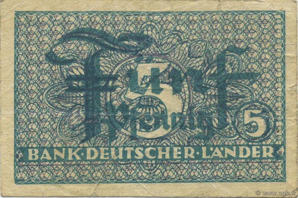 5 Pfennig GERMAN FEDERAL REPUBLIC  1948 P.11a F