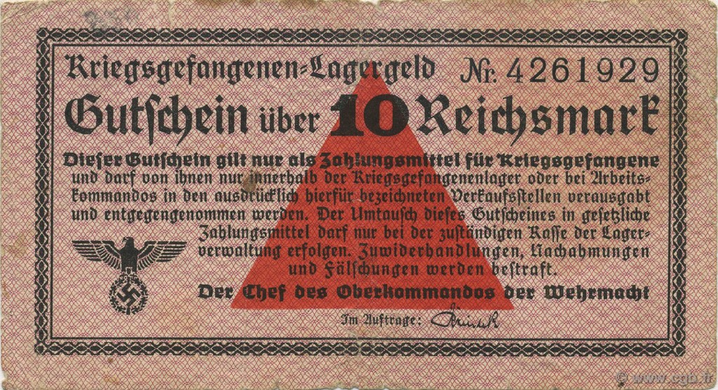 10 Reichsmark GERMANY  1939 R.521 F+