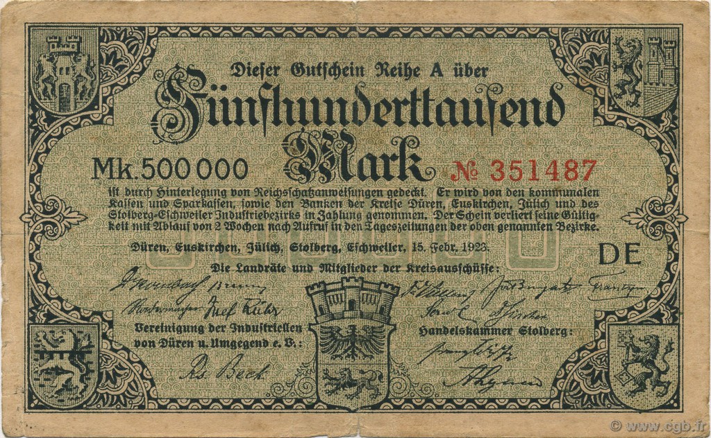 5000 Mark ALLEMAGNE Düren 1923  TB+