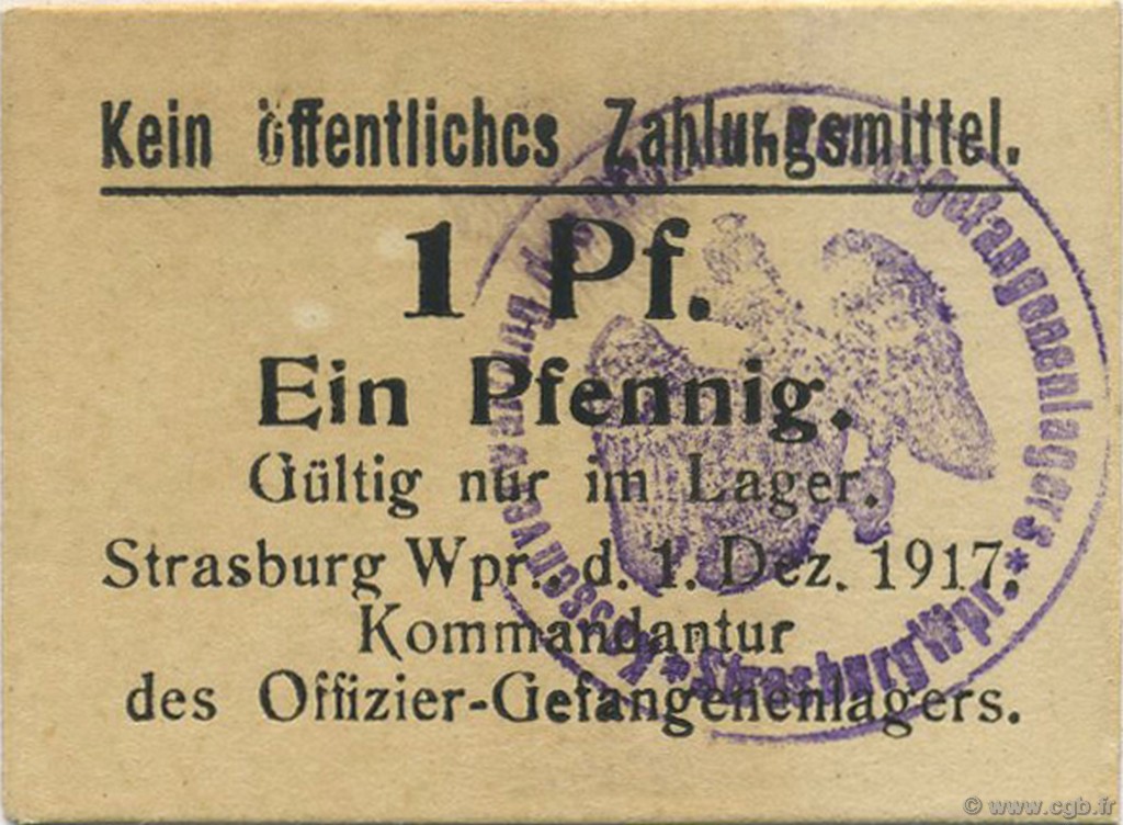 1 Pfennig ALLEMAGNE Strasbourg 1917  SPL