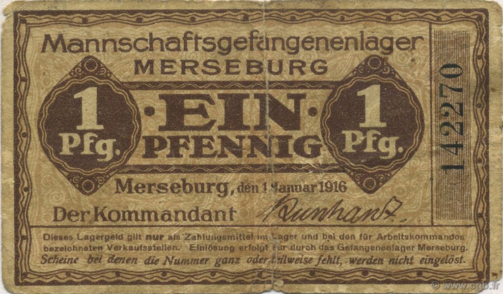 1 Pfennig ALLEMAGNE Merseburg 1916  pr.TB