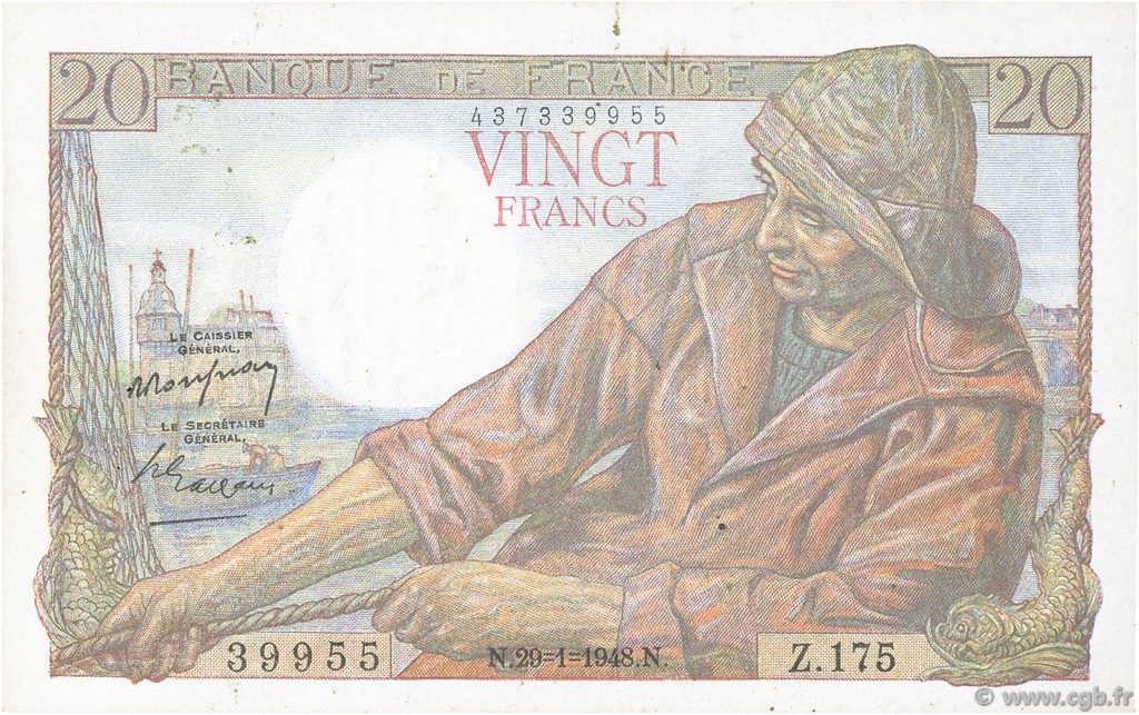 20 Francs PÊCHEUR FRANCE  1948 F.13.12 SUP
