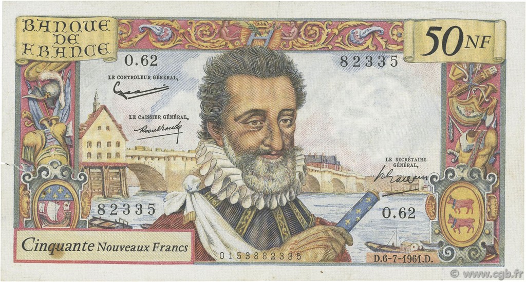 50 Nouveaux Francs HENRI IV FRANCE  1961 F.58.06 TB