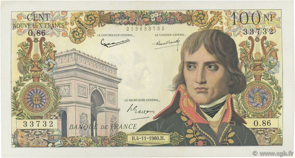 100 Nouveaux Francs BONAPARTE FRANCE  1960 F.59.08 TTB+