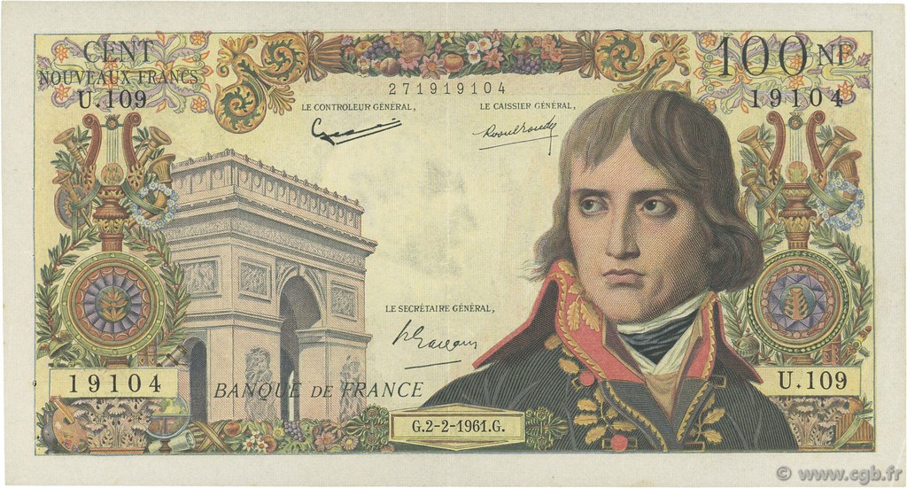 100 Nouveaux Francs BONAPARTE FRANCE  1961 F.59.10 SUP