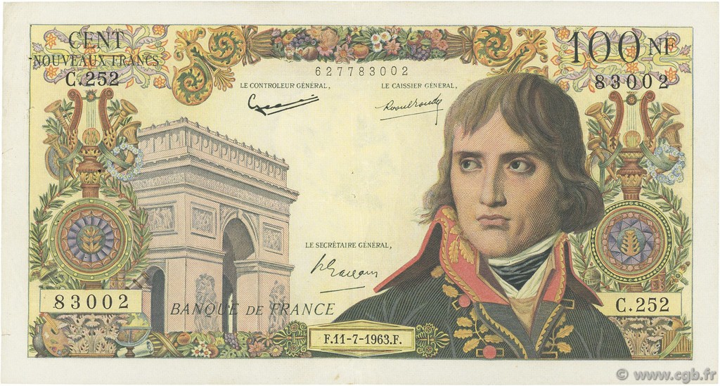100 Nouveaux Francs BONAPARTE FRANCE  1963 F.59.22 TTB