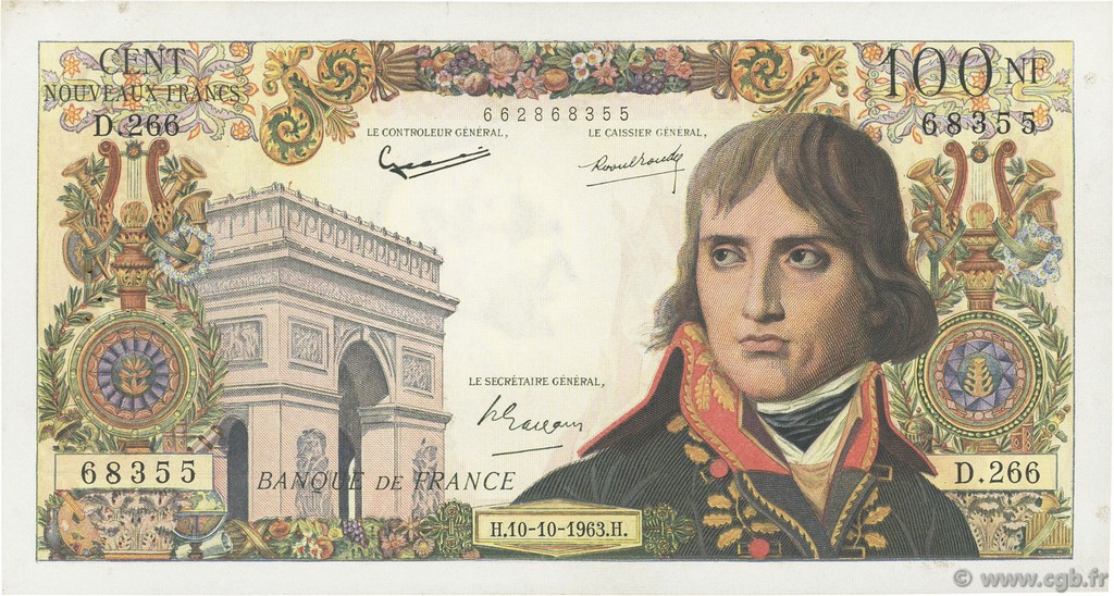 100 Nouveaux Francs BONAPARTE FRANCE  1963 F.59.23 TTB